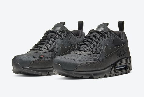 Nike Air Max 90 Surplus Black Infrared CQ7743-001 Release Date - SBD Tenis Air Max 90, Type Shi, Cargo Khaki, Desert Camo, Retro Sports, Mens Nike Air, New Nike Air, Nike Fashion, Parkour