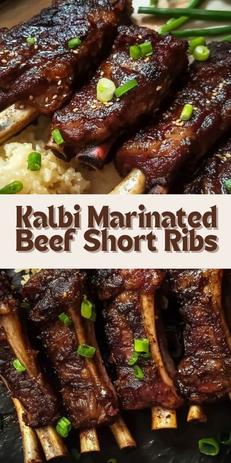 These Kalbi Short Ribs are perfect for those who love bold flavors and juicy, grilled meat! 🥩🔥 Marinated in a sweet and savory Korean BBQ sauce, these short ribs are grilled to perfection and make for a delicious and easy dinner. Perfect for BBQs, family dinners, or whenever you’re craving rich, smoky flavors.

📌 Save this pin to grill up juicy and flavorful Kalbi short ribs for your next meal!
#KalbiShortRibs #KoreanBBQ #GrilledMeat #FlavorfulMeals #BBQRecipes #BoldFlavors Kalbi Marinade Recipe, Flanken Short Ribs Recipe, Asian Ribs Recipe, Kalbi Recipe, Kalbi Marinade, Korean Bbq Ribs, Kalbi Short Ribs, Korean Bbq Marinade, Kalbi Ribs