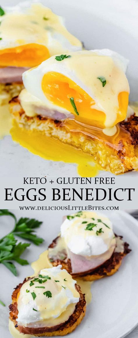 Gluten Free Eggs Benedict, Cauliflower Toast, Keto Eggs Benedict, Keto Eggs, Easy Hollandaise Sauce, Homemade Hollandaise Sauce, Keto Breakfast Smoothie, Eggs Benedict Recipe, Healthy Eggs