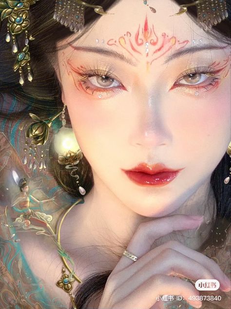 Chinese Traditional Makeup, Doe Eye Makeup, Dragon Makeup, Demon Makeup, Geisha Makeup, Fox Makeup, Ghost Bride, Chinese Makeup, Japanese Makeup