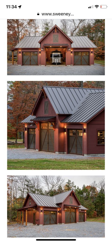 3 Car Shop With Living Quarters, Shop Garage Plans, Steel Garage With Living Quarters, Detached Shop Ideas, Garage Shop Exterior, Farm Garage Ideas, Barn Ideas Buildings, Japanese Inspired House, Barn Shop Ideas