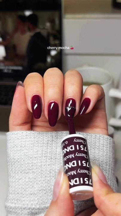 Sarah on TikTok Dnd Gel Polish Colors Dark, Dnd Burgundy Gel Polish, Vampy Nails, Dark Red Nails, Dnd Gel Polish, Gel Nail Colors, Gel Polish Colors, Gel Nail, Nail Salon