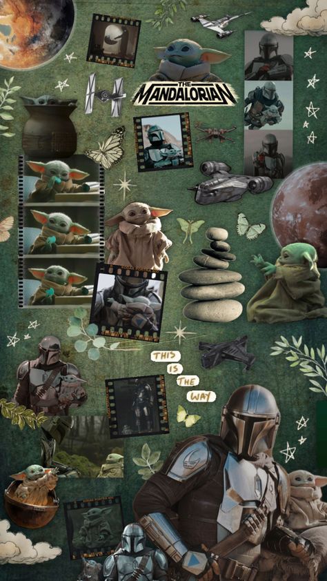 #themandalorian #mandalorian #grogu #starwars #starwarsaesthetic #green #greenaesthetic #wallpaper #tv #tvshow #film #nature #space #stars #pedropascal Green Star Wars Wallpaper, Star Wars Green Wallpaper, Starwars Aesthetic Wallpaper, Mandalorian Collage, The Mandalorian Wallpaper, Grogu Wallpaper, Mandalorian Wallpaper, Film Nature, Men And Babies