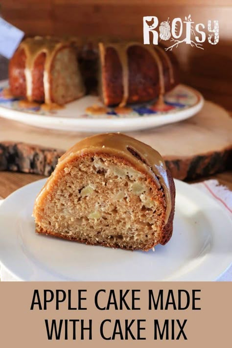 Make a quick and delicious apple cake from a boxed or homemade cake mix with our simple recipe for a fall inspired dessert that is sure to delight! Yellow Cake With Applesauce, 3 Ingredient Applesauce Cake, Best Ever Apple Cake, Apple Cinnamon Box Cake, Box Cake Apple Cake, Dutch Apple Cake Recipe Easy, Cake Mix Apple Fritter Cake, Apple Cake With Butter Sauce, Yellow Cake Mix Apple Cake