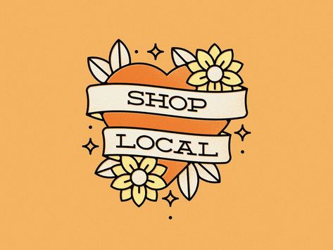 Support your local businesses by Eric Pavik   #dribbble #design #shopsmall #illustration Shop Local Quotes, Support Small Business Quotes, Of Logo Design, Boutique Logo Design, Small Business Quotes, Beautiful Logos Design, Logos Ideas, Support Local Business, Design Maker