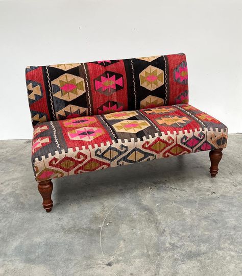 Kilim Furniture on Instagram: “Bursa Sofa/daybed upholstered with vintage Anatolian kilim, in store. Perfect for perching . . . . . #bespokeupholstery #kilimfurniture…” Kilim Furniture, Daybed Upholstered, Sofa Daybed, Daybed Sofa, Upholstered Furniture, Daybed, Furniture Makeover, Upholstery, In Store