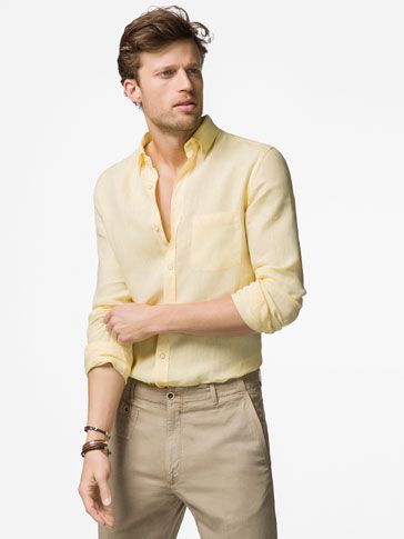 Outfit Semiformal, Yellow Linen Shirt, Yellow Shirt Outfit, France Spring, Italian Mens Fashion, Mens Wedding Attire, Formal Clothes, Mens Photoshoot Poses, Wedding Outfit Men