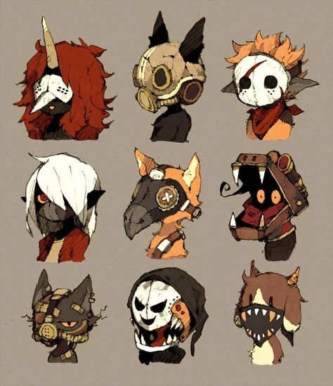 ⋆pinterest | chloeworthy⋆ Interesting Dnd Characters, Weird Character Art, Cool Mask Designs, Character Design Inspiration Concept Art, Monsters Character Design, Character Design Monster, Oc Character Design, Creature Character Design, Masks Design