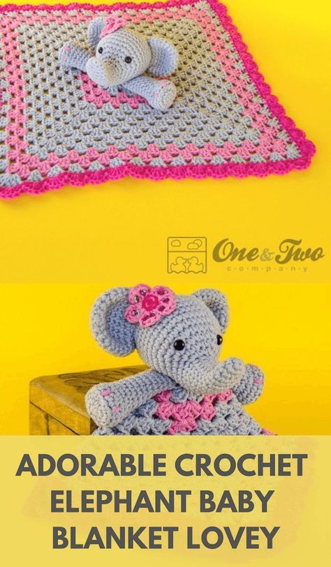 Crochet Elephant Lovey Pattern Elephant Afghan Crochet Free Pattern, Crochet Baby Elephant Blanket, Crochet Elephant Lovie Pattern Free, Crochet Granny Square Lovey Free Pattern, Granny Square Lovey Free Crochet, Elephant Baby Blanket Crochet Pattern, Elephant Lovey Crochet Free Pattern, Free Elephant Crochet Pattern, Free Crochet Lovey Pattern