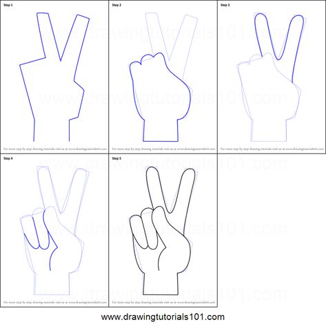 How to Draw Peace Sign Hand printable step by step drawing sheet : DrawingTutorials101.com Peace Sign Drawing, Hand Step By Step, Drawing Anime Hands, Drawing Hacks, Peace Sign Hand, Drawing Hairstyles, Draw Hands, Anime Hands, Drawing Sheet