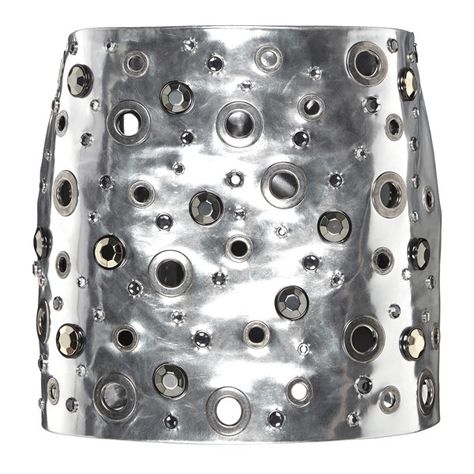 Sonia Rykiel Mirror Leather Eyelet Mini Skirt ($2,030) ❤ liked on Polyvore featuring skirts, mini skirts, bottoms, metallic silver, embellished mini skirt, embellished skirts, silver metallic skirt, short skirts and leather miniskirt Trendy Metallic Mini Skirt, Trendy Fitted Metallic Mini Skirt, Elegant Metallic Mini Skirt, Mettalic Mini Skirt, Luxury Embellished Mini Skirt, Short Leather Skirts, Eyelet Skirt, Look Festival, Embellished Skirt