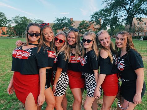 Sorority Race Car Bid Day, Nascar Party Outfit, Nascar Theme Outfit, Sorority Theme Outfits, Nascar Sorority Theme, Nascar Halloween Costume College, Nascar Bid Day Theme, Racecar Girl Costume, Daytona 500 Outfit