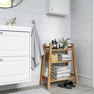 Bathroom Shelves & Shelf Units - IKEA Open Shelving Units, Shelf Unit, Smart Storage, Open Shelves, Floor Space, Natural Material, Storage Solution, Open Shelving, Shelving Unit