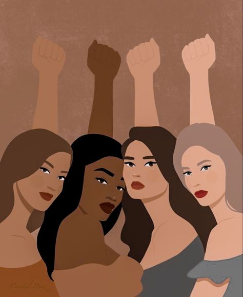 Black Lives Matter Art, Feminism Art, Four Women, Arte Do Kawaii, Illustration Art Girl, Feminist Art, Dessin Adorable, Girls Cartoon Art, Aesthetic Art