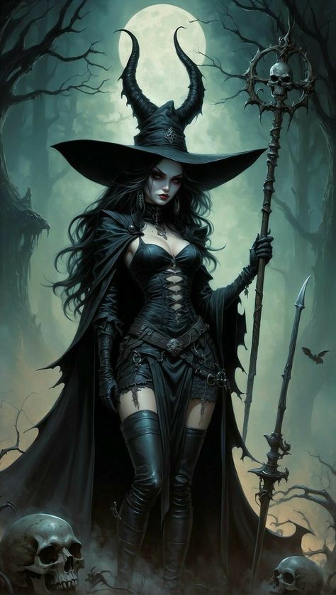 Witch Wallpaper Computer, Evil Witch Art, Evil Witch Aesthetic, Witch Art Drawing, Dark Witch Art, Witch Pinup, Ghoul Aesthetic, Demon Costume, Witches Night Out