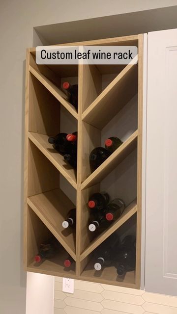 Wood Wine Rack In Cabinet, Cabinet Into Wine Rack Diy, Lower Cabinet Wine Rack, White Oak Wine Rack, Wine Rack Chevron, Custom Wine Rack Wall, Diy Wine Rack Cabinet Insert, Chevron Wine Rack, Small Built In Wine Rack