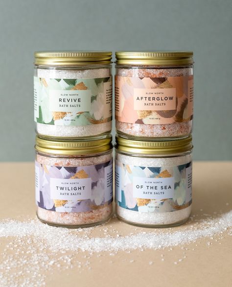 Bath Salts Aesthetic, Bath Salt Packaging Ideas, Bath Salt Business, Bath And Body Packaging, Bath Salts Packaging Ideas, Bath Salt Packaging, Bath Salts Packaging, Bath Self Care, Bath Products Packaging