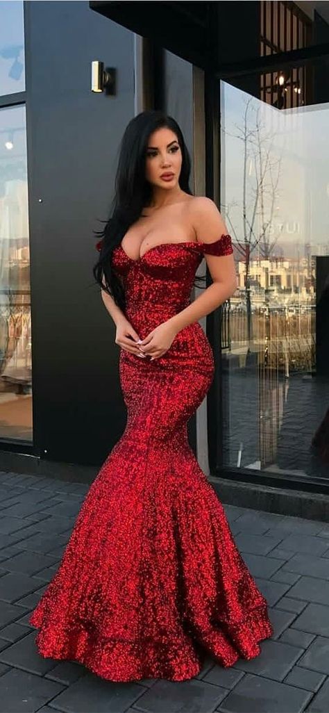 452bf208bf901322968557227b8f6efedesc34885896ri Sequin Prom Dresses Long, Fancy Fashion, Luxurious Dresses, Floor Length Prom Dresses, Mermaid Sequin, Sequin Prom Dress, Outfit Trends, Red Sequin, Dresses Elegant