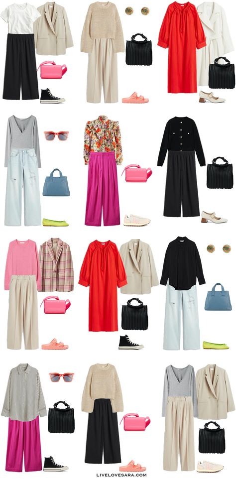 Simple Spring Outfits Casual, Spring Capsule Wardrobe 2022, Pink Capsule Wardrobe, Capsule Wardrobe 2022, Plus Size Capsule Wardrobe, Ultimate Capsule Wardrobe, Preppy Wardrobe, Simple Spring Outfits, 2022 Outfits