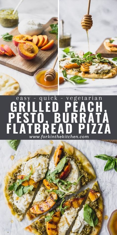 Burrata Flatbread, Flatbread Dinner, Pesto And Burrata, Vegetarian Flatbread, Unique Pizza Recipes, Homemade Pizza Recipe Easy, Naan Flatbread, Grilled Flatbread, Drink Recipies