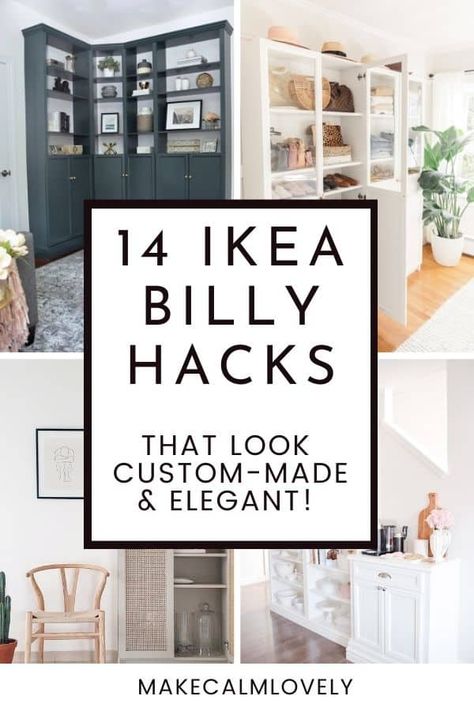 14 Great IKEA Billy Hacks that Look Custom-Made & Elegant Billy Dining Room, Ikea Dining Room Hack, Billy Diy, Billy Regal Hack, Ikea Wall Units, Vitrine Ikea, Ikea Bookshelf Hack, Ikea Billy Hack, Shelving Units Living Room