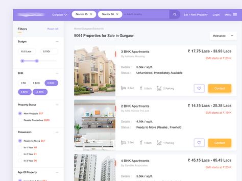 Hi Dribblers!  Here, SRP page from Real-estate portal. Press ‘L’ to show your love:).  Cheers! Real Estate Website Design, Web Design Quotes, Webdesign Inspiration, Creative Web Design, Web Ui Design, Dashboard Design, Website Design Services, Web Inspiration, Web Layout Design