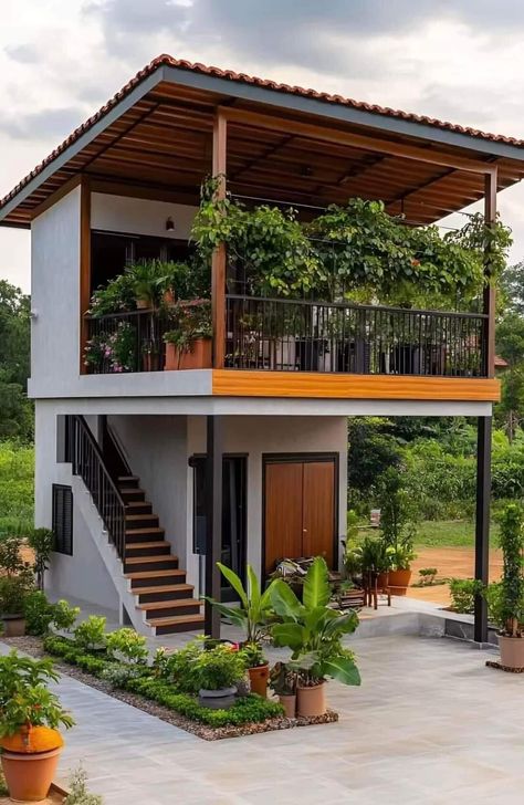 Elevated House, Philippine Houses, Elevated Home, 2 Storey House Design, Farm Plans, Rest House, Nature Home, House Plan Gallery, Tiny Cabins