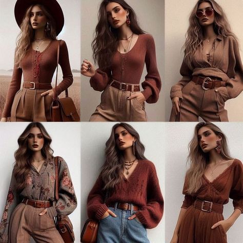 Maroon Brown Outfit, Maroon Winter Outfits, Brown And Maroon Outfit, Maroon And Brown Outfit, Vmas Red Carpet Outfit, Warm Tone Outfits, Deep Autumn Outfits, Maroon Outfits, Autumn Color Palette Fashion