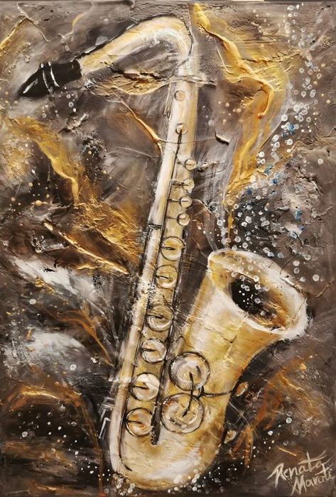 Saxophone Painting, Music Paintings, Jazz Painting, Acrylic Paint Canvas, Music Background, Art Mediums, Jazz Art, Music Painting, Paint Canvas