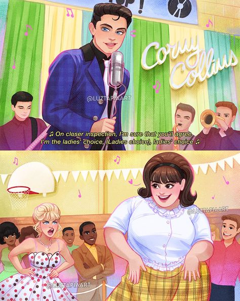 X Hairspray Fanart, Hairspray The Musical, Hairspray 2007, Luz Tapia Art, Hairspray Musical, Disney Character Art, Ladies Choice, Mikhail Baryshnikov, My Scene