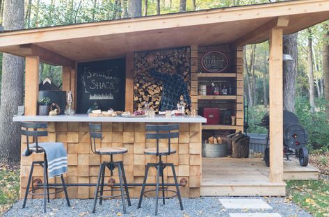 Cook Shack, Bbq Bar, Outdoor Bbq Area, Bar Shed, Backyard Plan, Summer Backyard, Backyard Privacy, Backyard Pavilion, Backyard Bar