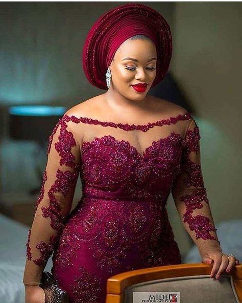 Aso Ebi Lace Styles, Nigerian Lace Styles, African Lace Styles, African Fashion Designers, Lace Gown Styles, Afrikaanse Mode, Gaun Fashion, Lace Dress Styles, African Wedding Dress