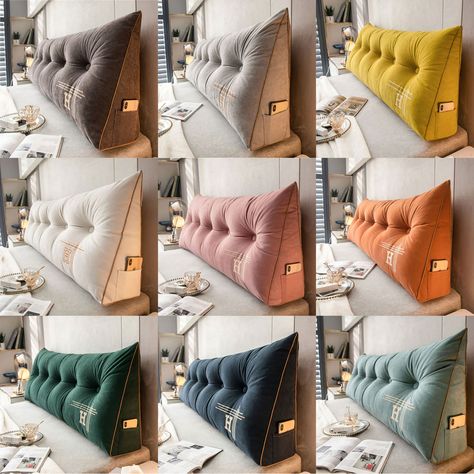 Wedge Pillow - Large Headboard Pillow - Bed Wedge - Cushioned Pillow – Fresh Frenzy Triangle Bed, Pillow Backrest, Wedge Pillows, Headboard Alternative, Headboard Pillow, Pillow Headboard, Large Headboard, Bed Wedge Pillow, Bed Wedge