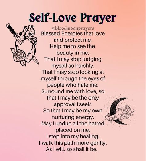 Self Love Chant, Protection Wards For Self, Glamour Spell Witchcraft, Morning Spells, Witchcraft Prayers, Witch Prayers, Beauty Spells Witchcraft, Self Love Prayer, Witch Affirmations