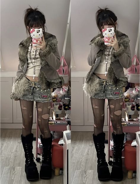 Japanese Punk Fashion, Harajuku Outfit, 2000s Japanese Fashion, 일본 패션, Harajuku Outfits, Gyaru Fashion, Alt Fashion, Alternative Outfits, Really Cute Outfits