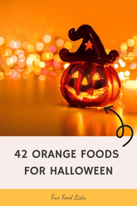 Dive into a Halloween feast with our spook-tacular orange foods! From carrot fingers to mango sorbet ghosts, discover easy, playful, and devilishly delicious treats and snacks that'll make your Halloween party frighteningly fun and memorable! #HalloweenFood #OrangeTreats #SpookySnacks #HalloweenPartyIdeas Orange Coloured Foods For Party, Orange Snacks For Color Party, Color Themed Party Food Orange, Orange Halloween Treats, Orange Foods For Color Party, Orange Foods For Halloween, Orange Food Ideas, Orange Snacks, Orange Foods