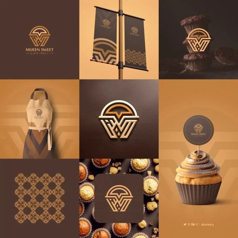 (MUEEN SWEET) Logo And Identity pinterestlogo Sweet Logo, Logo Presentation, Logo Design Inspiration Branding, Branding Design Packaging, Restaurant Logo, Portfolio Ideas, Visual Identity Design, Unique Logo Design, Branding Ideas