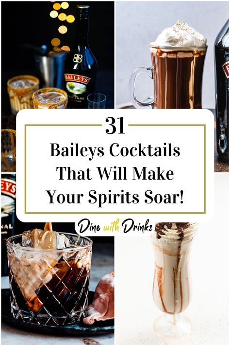 Collage of 4 baileys cocktails. Bailey's Cocktails, Basic Bar Drinks, Baileys And Coffee Recipe, Baileys Cocktail, Baileys And Vodka, Baileys Recipes Drinks, Baileys Drinks, Baileys Cocktails, Cinnamon Drink