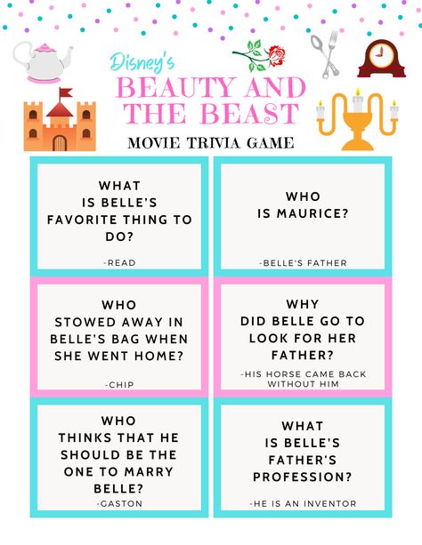 Beauty And The Beast Games, Disney Movie Quiz, Disney Trivia Questions, Disney Movie Trivia, Crush Quizzes, Movie Trivia Quiz, Disney Trivia, Disney Activities, Disney Word