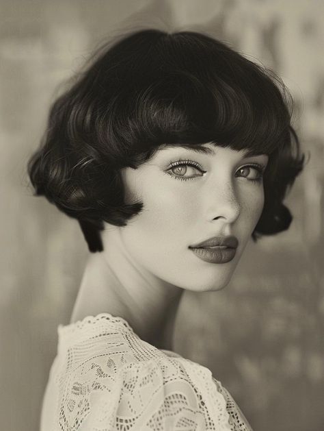 Timeless Vintage Haircuts: Iconic Styles Through the Decades 1920s Hair Bob, 1920 Short Hair, 1970s Bob Haircut, 1920s Haircut Women, Vintage Haircuts Women, 60s Haircuts Women, 1920s Haircut, 1950s Short Hair, Vintage Short Haircuts