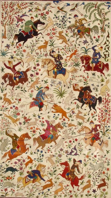 Shikargah Prints, Persian Painting Iranian Art, Shahnameh Illustration, Iranian Art Pattern, Wallpaper Persian, Persian Wallpaper, Iranian Pattern, Mughal Design, Mughal Art Paintings