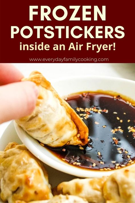 Air Fryer Potstickers, Air Fryer Dumplings, Frozen Potstickers, Potstickers Recipe, Pork Dumplings, Frozen Dumplings, Cooks Air Fryer, Air Fryer Oven Recipes, Pot Stickers