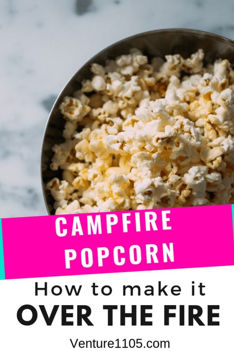 How to make campfire popcorn Campfire Popcorn Dutch Oven, Popcorn Over Campfire, Popcorn Camping, Camping Popcorn, Smores Popcorn, Campfire Popcorn, Cooking Popcorn, Island Camping, Campfire Smores