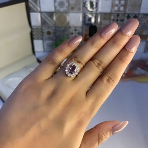 ♡Alexandrite Halo Engagement Ring♡ . Showcasing a mesmerizing 6x8mm oval lab alexandrite . Alexandrite is known for its captivating color-changing properties from greenish-blue to purplish-red and symbolizes transformation and prosperity🌸 . DETAILS: Center stone: Lab-grown Alexandrite Stone cut: Oval cut Stone size: 6x8 MM Metal: Pure 925 silver Plating: Rhodium, Micron Gold Ring style: Edwardian Vintage Setting: Halo setting . This ring is a perfect choice for celebrating love and commitmen... Vintage Setting, Engagement Ring Silver, Alexandrite Stone, Red Rings, Alexandrite Engagement Ring, Halo Setting, Greenish Blue, Ring Style, Stone Cuts