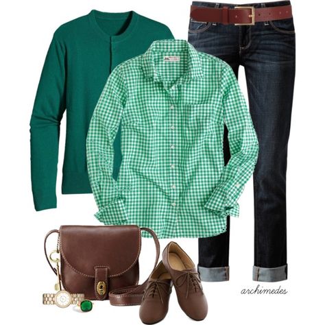 Love this too Green Gingham Shirt Outfit, Gingham Shirt Outfit, Jeans Pants Outfit, Spring Jeans, Play Clothes, Preppy Girls, Green Gingham, Jeans Outfits, Gingham Shirt