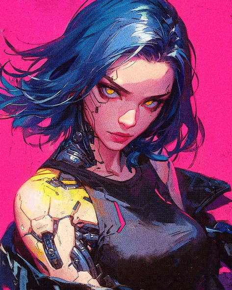 Cyberpunk Girl Art, Cyberpunk Hair, Cyberpunk Women, Cyberpunk Girl, Punk Art, Cyberpunk Aesthetic, Cyberpunk Fashion, Cyberpunk Character, Dark Horse Comics