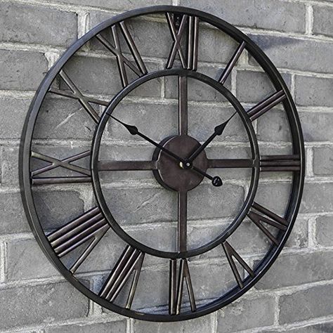 Large Wall Clock Decor, Roman Clock, Big Wall Clocks, Art Timeline, Art For Wall Decor, Decorative Wall Clock, Retro Wall Clock, Art For Wall, Metal Clock