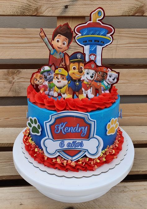 Paw Patrol Themed Cake, Number 4 Paw Patrol Cake, Paw Patrol Birthday Cake Ideas, Paw Patrol Cakes For Boys, Paw Patrol Buttercream Cake, Paw Patrol Cake Design, Paw Patrol Cake Boy, Paw Patrol Birthday Cakes, Paw Patrol Cakes