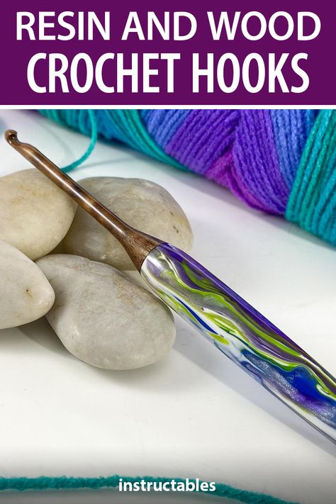 Epoxy Resin Crochet Hook, Resin Crochet Hook Diy, Diy Crochet Hook Handle, Resin Crochet Hook, Resin Crochet, Diy Crochet Hook, Custom Crochet Hooks, Crochet Hook Handles, Wood Crochet Hook