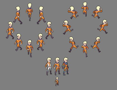 ArtStation - Brick's character set and animations, Juanga Jaén Rpg Sprites, Isometric Character, Monster Animation, Isometric Game, Top Down Game, Pixel Characters, Pixel Animation, Pixel Art Tutorial, Easy Pixel Art